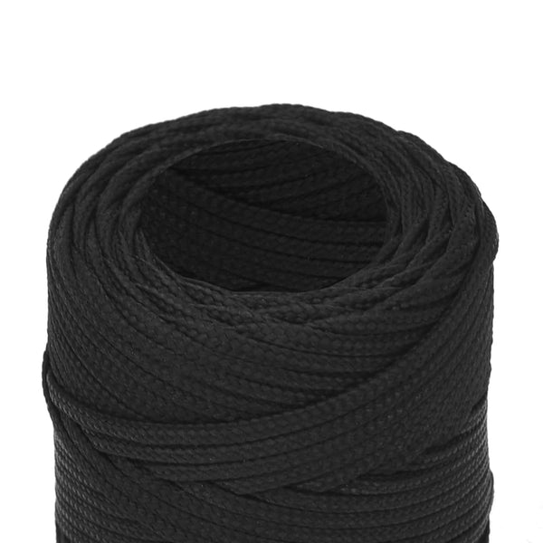 vidaXL Boat Rope Black 2 mm 25 m Polypropylene