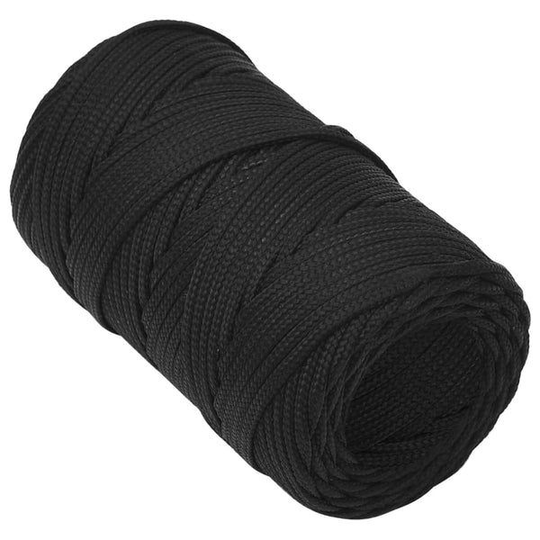 vidaXL Boat Rope Black 2 mm 50 m Polypropylene