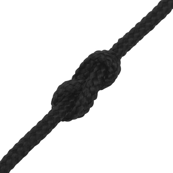 vidaXL Boat Rope Black 2 mm 50 m Polypropylene