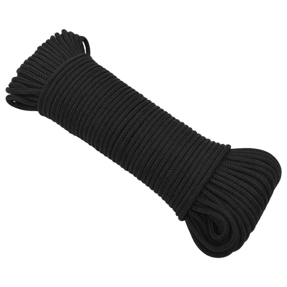 vidaXL Boat Rope Black 3 mm 100 m Polypropylene