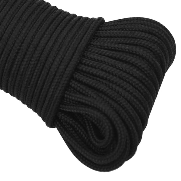 vidaXL Boat Rope Black 3 mm 250 m Polypropylene