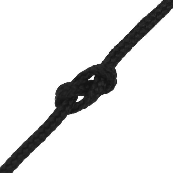 vidaXL Boat Rope Black 3 mm 250 m Polypropylene