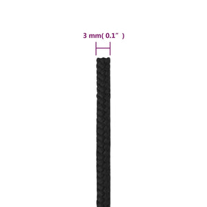 vidaXL Boat Rope Black 3 mm 500 m Polypropylene