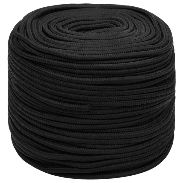 vidaXL Boat Rope Black 6 mm 50 m Polypropylene