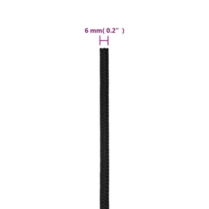 vidaXL Boat Rope Black 6 mm 500 m Polypropylene