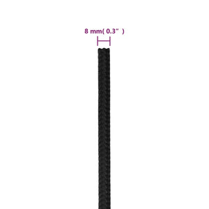 vidaXL Boat Rope Black 8 mm 50 m Polypropylene