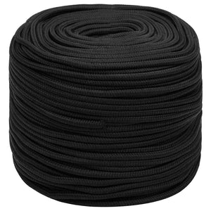 vidaXL Boat Rope Black 8 mm 250 m Polypropylene