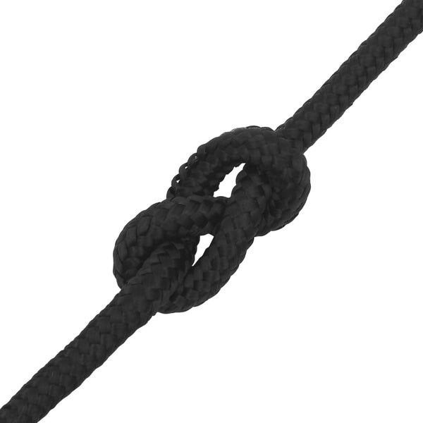 vidaXL Boat Rope Black 12 mm 25 m Polypropylene