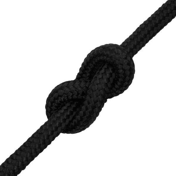 vidaXL Boat Rope Black 16 mm 25 m Polypropylene