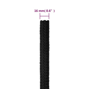 vidaXL Boat Rope Black 16 mm 250 m Polypropylene