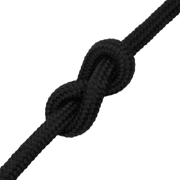 vidaXL Boat Rope Black 20 mm 100 m Polypropylene