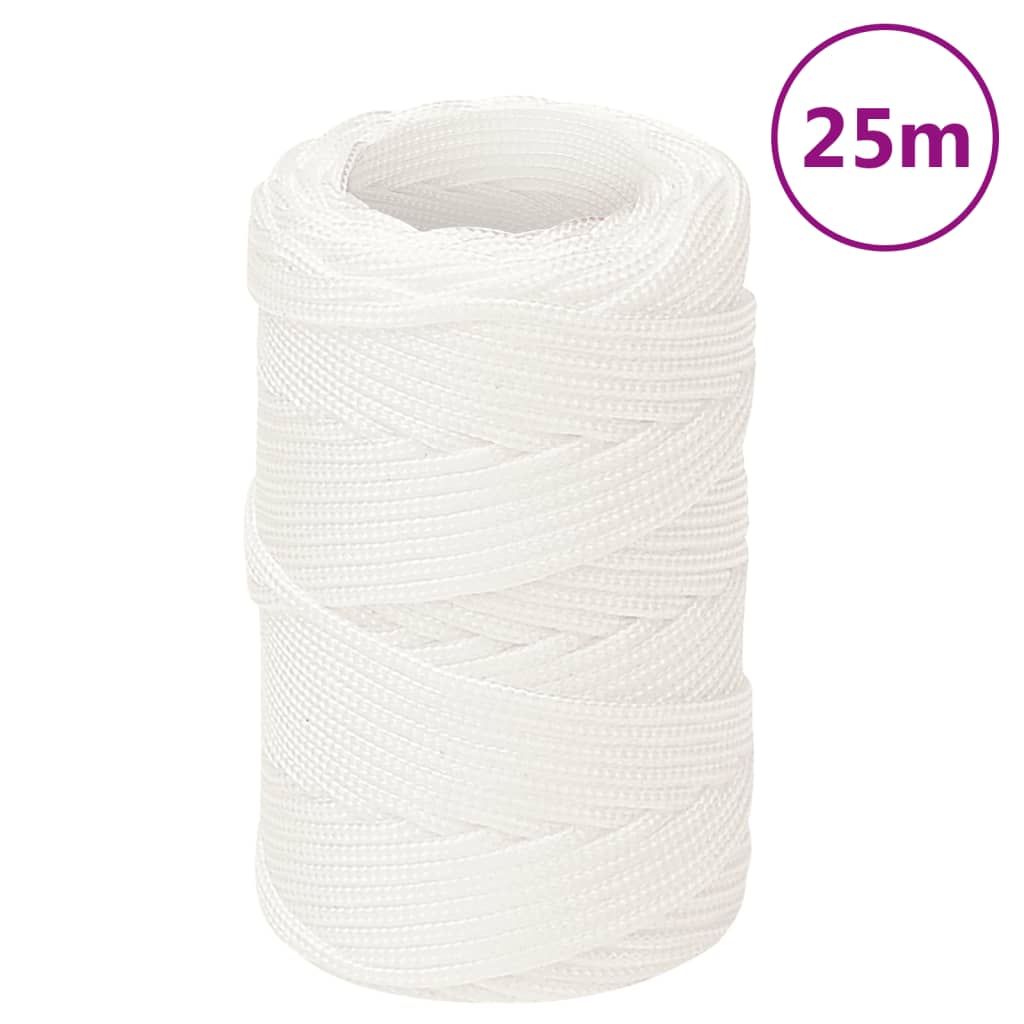 vidaXL Boat Rope White 2 mm 25 m Polypropylene