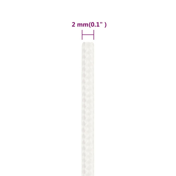 vidaXL Boat Rope White 2 mm 25 m Polypropylene