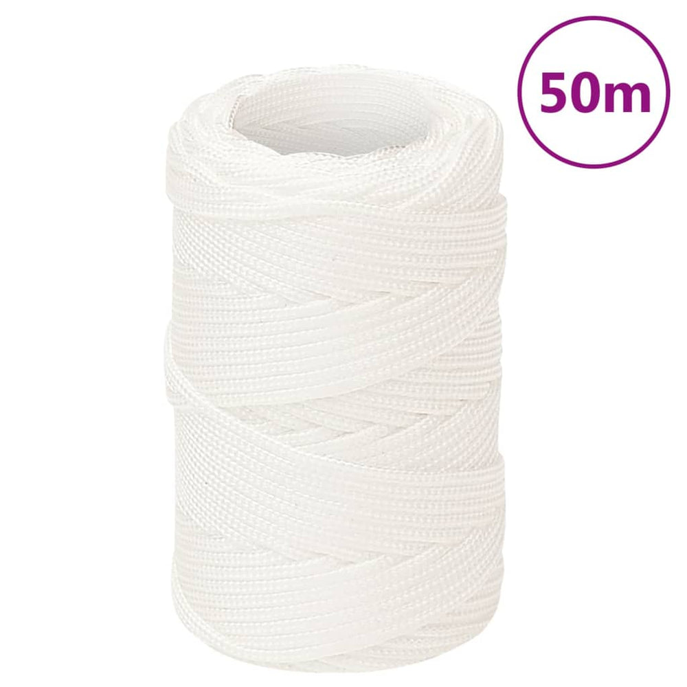 vidaXL Boat Rope White 2 mm 50 m Polypropylene