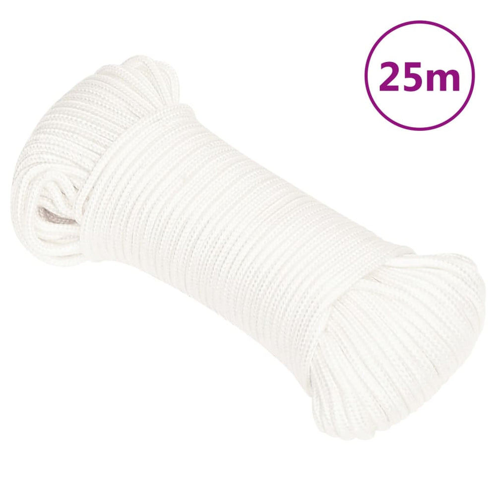 vidaXL Boat Rope White 3 mm 25 m Polypropylene