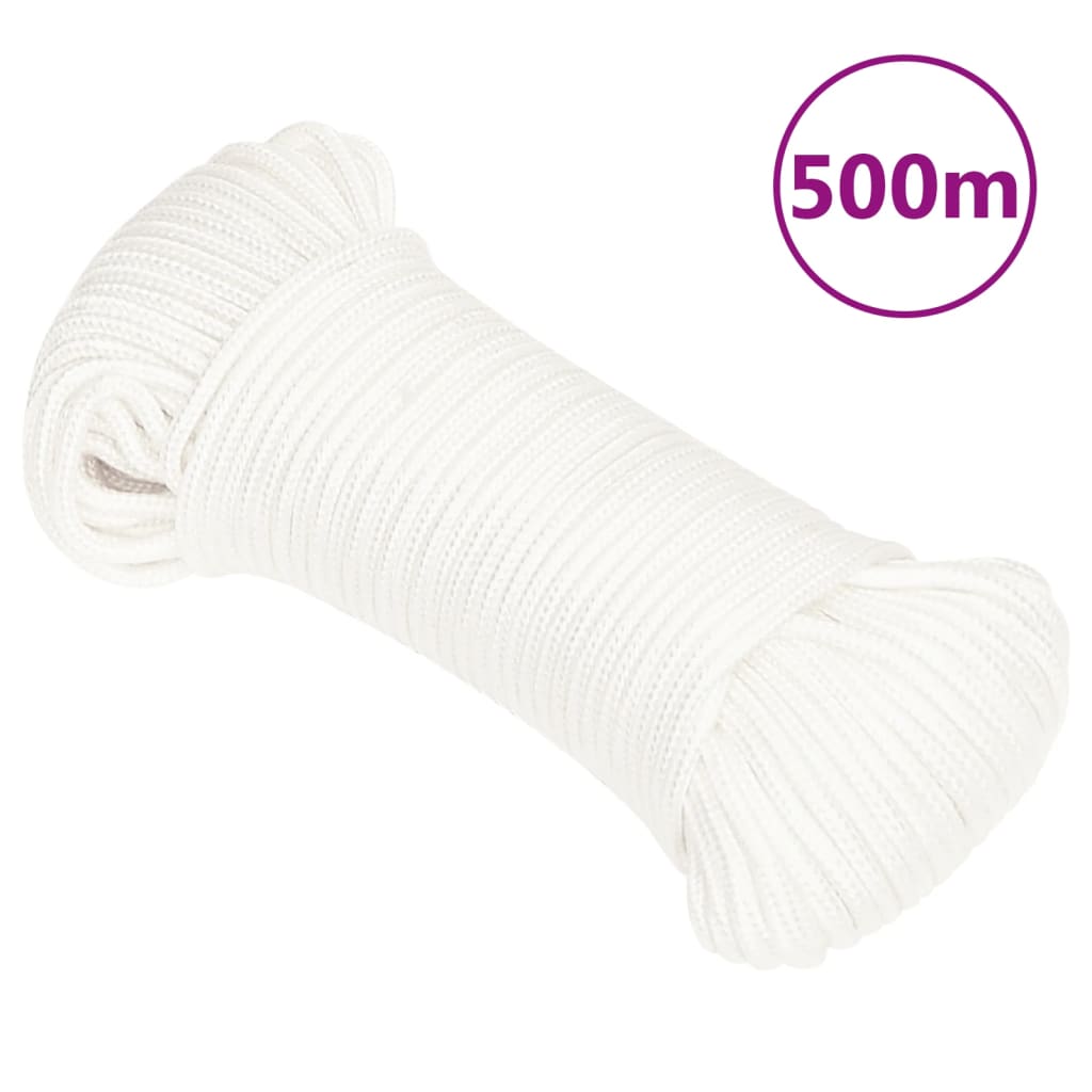 vidaXL Boat Rope White 3 mm 500 m Polypropylene