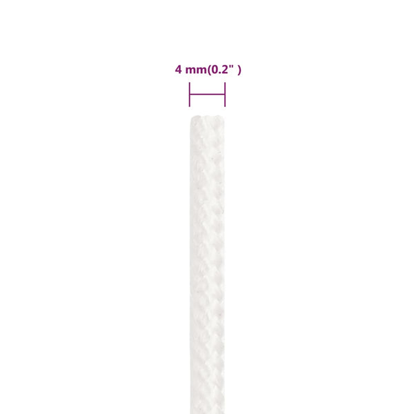 vidaXL Boat Rope White 4 mm 25 m Polypropylene