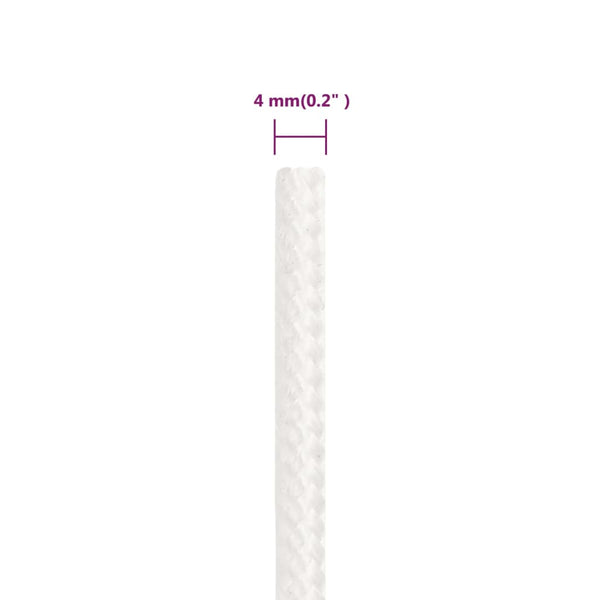 vidaXL Boat Rope White 4 mm 50 m Polypropylene