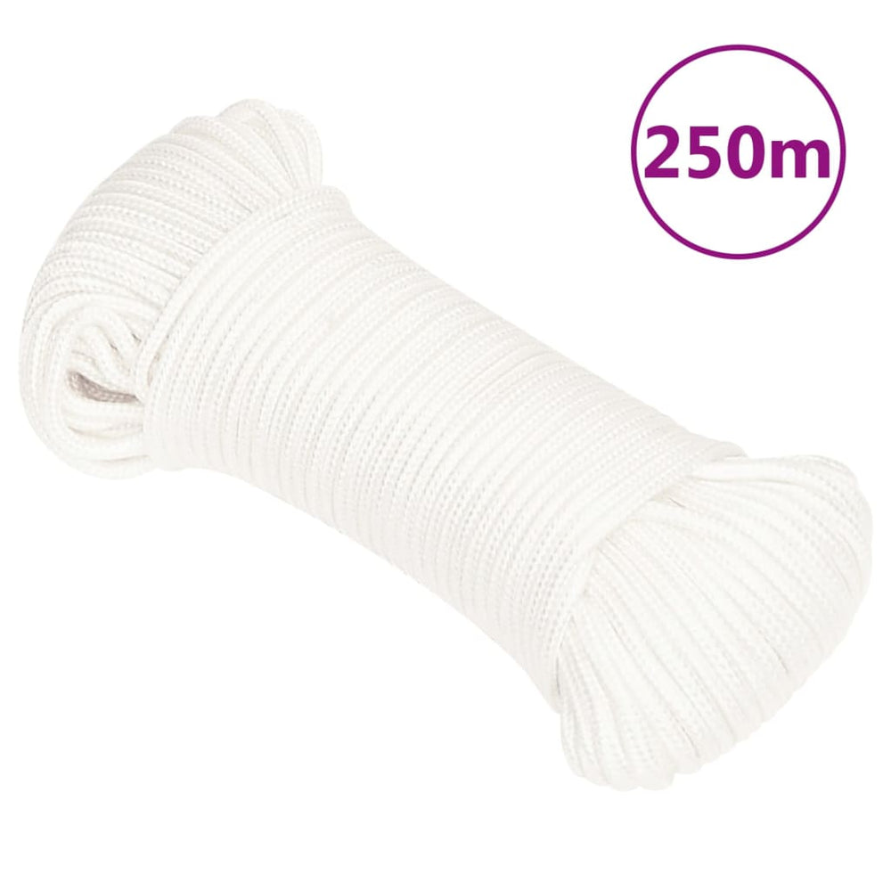 vidaXL Boat Rope White 4 mm 250 m Polypropylene