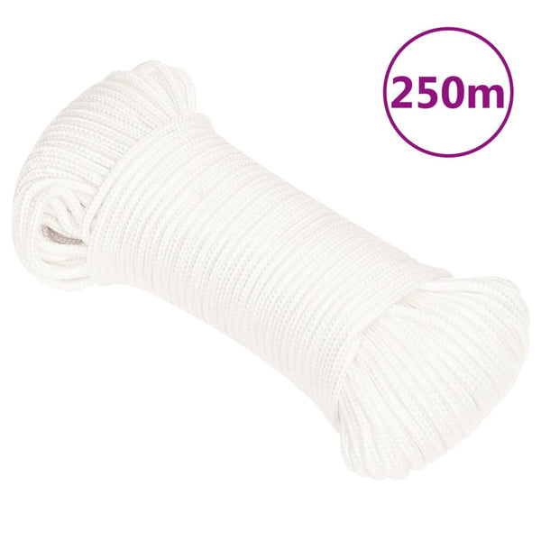 vidaXL Boat Rope White 4 mm 250 m Polypropylene