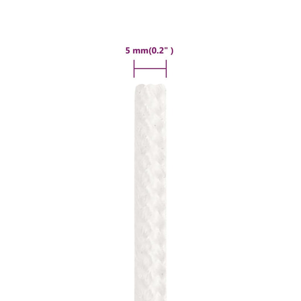 vidaXL Boat Rope White 5 mm 25 m Polypropylene