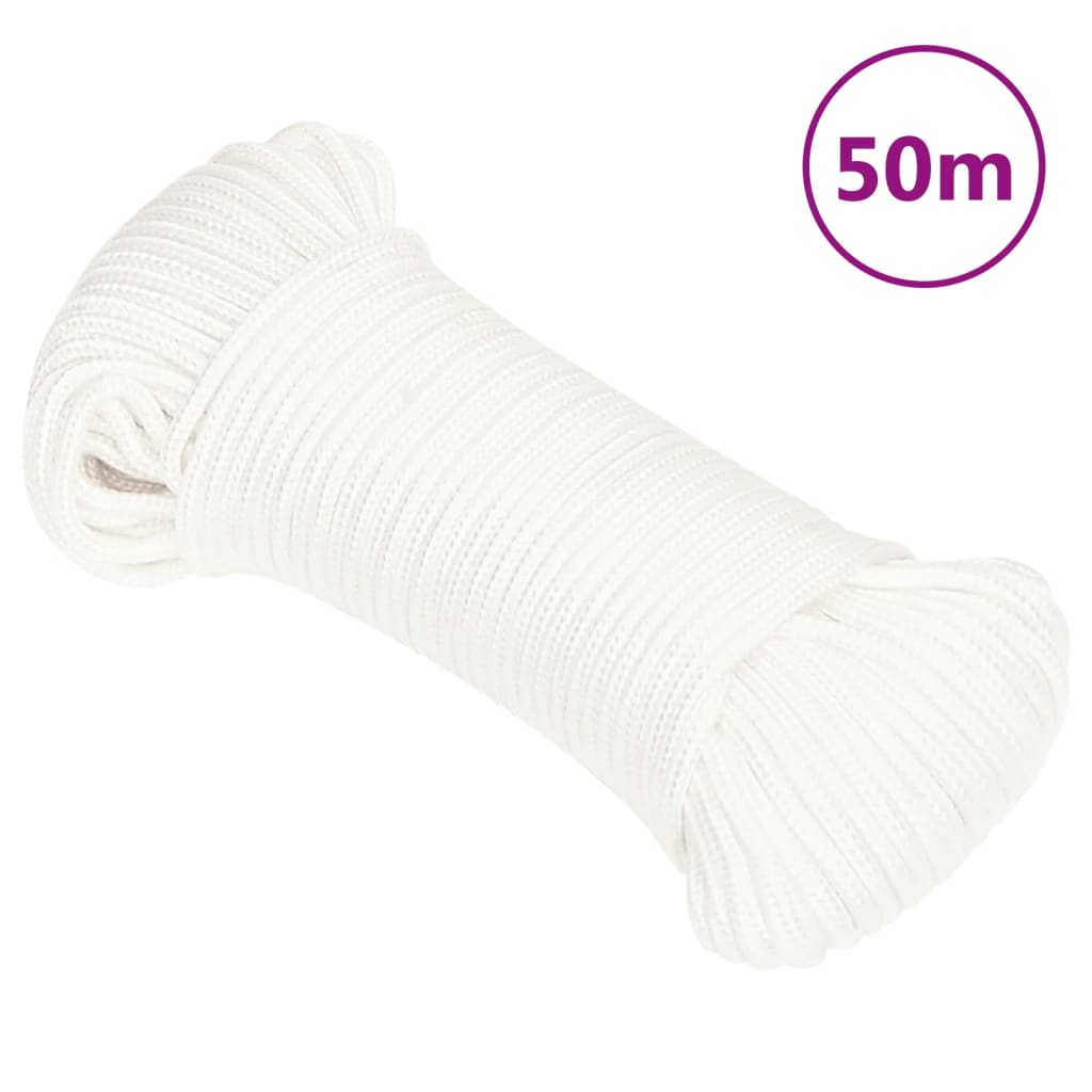 vidaXL Boat Rope White 5 mm 50 m Polypropylene