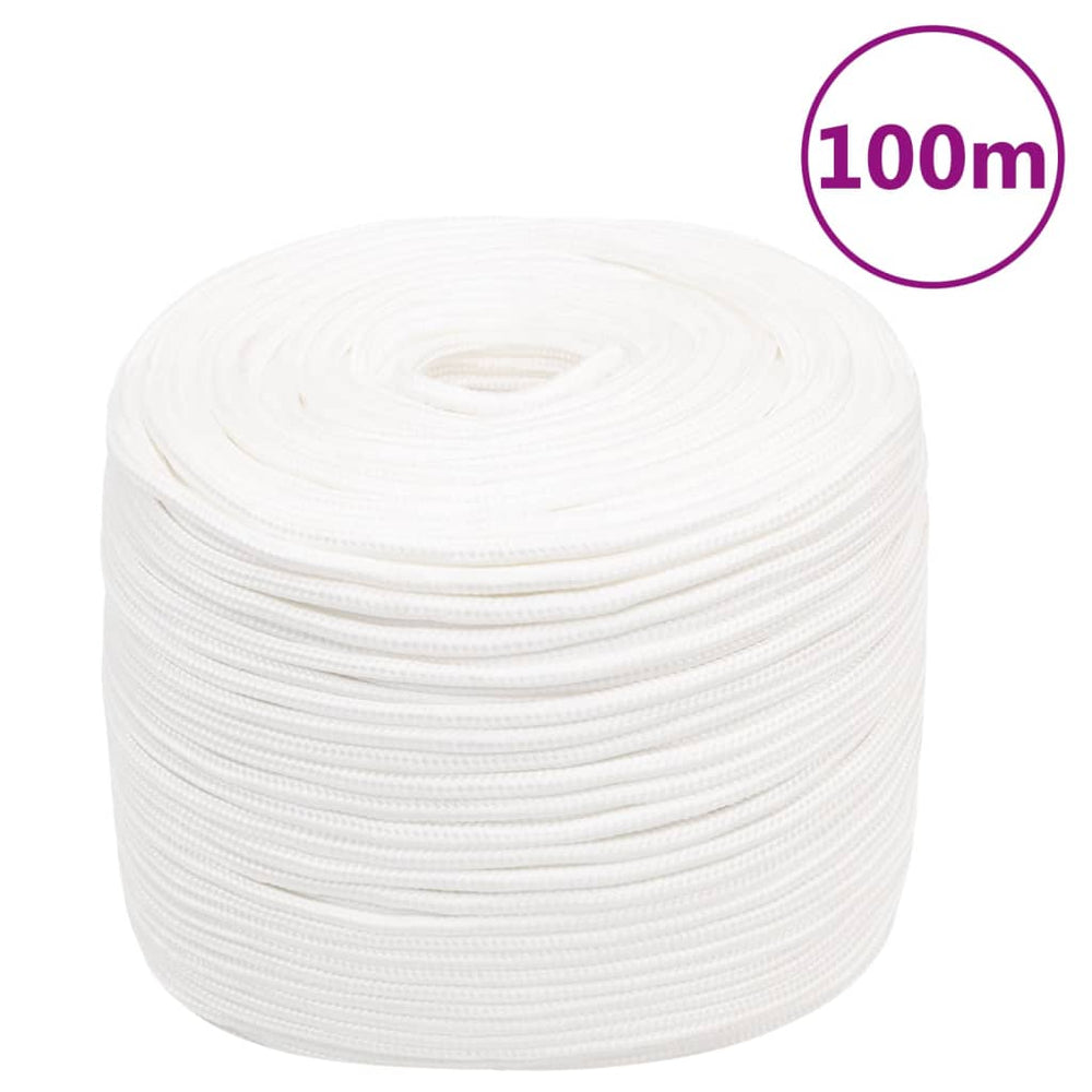 vidaXL Boat Rope White 8 mm 100 m Polypropylene