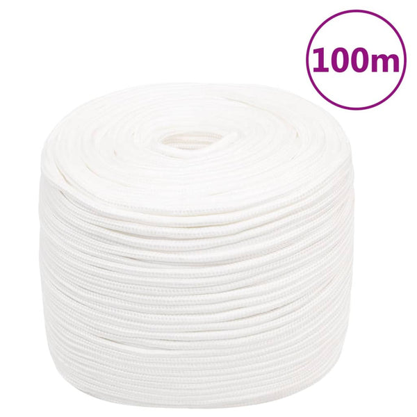 vidaXL Boat Rope White 8 mm 100 m Polypropylene
