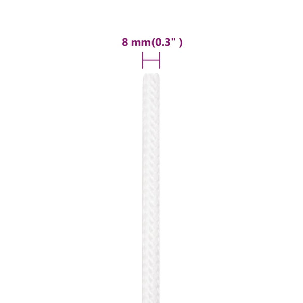 vidaXL Boat Rope White 8 mm 250 m Polypropylene
