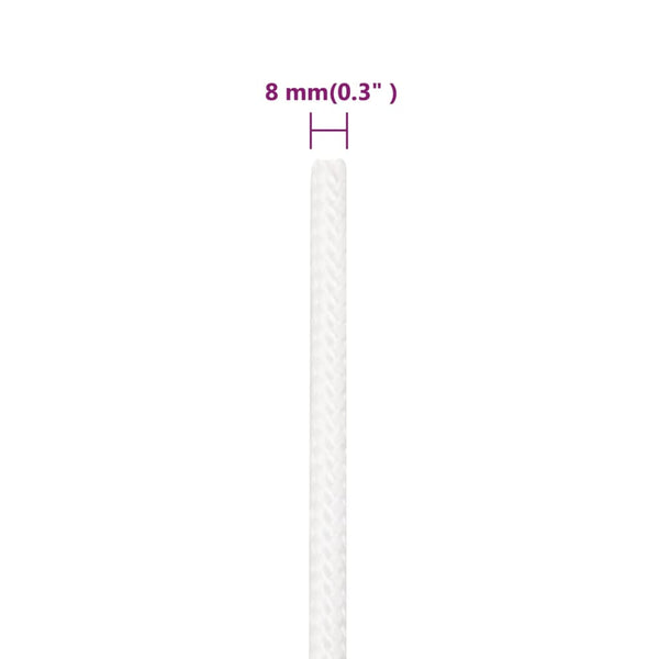 vidaXL Boat Rope White 8 mm 500 m Polypropylene
