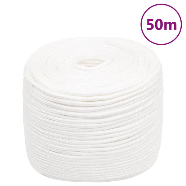 vidaXL Boat Rope White 10 mm 50 m Polypropylene
