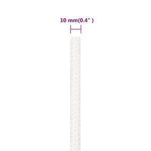 vidaXL Boat Rope White 10 mm 100 m Polypropylene
