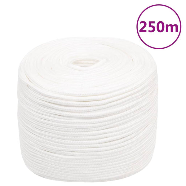 vidaXL Boat Rope White 10 mm 250 m Polypropylene