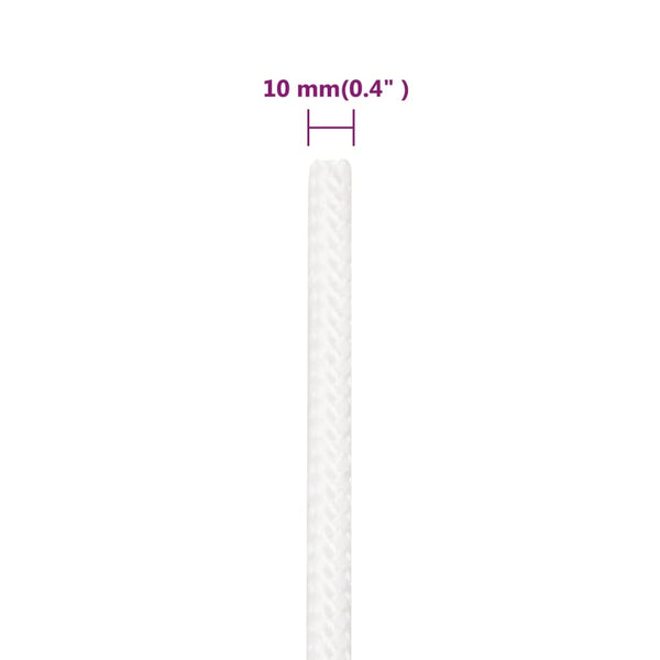vidaXL Boat Rope White 10 mm 250 m Polypropylene