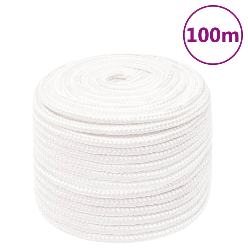 vidaXL Boat Rope White 12 mm 100 m Polypropylene