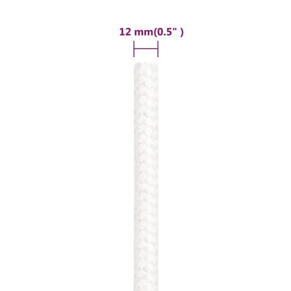 vidaXL Boat Rope White 12 mm 100 m Polypropylene