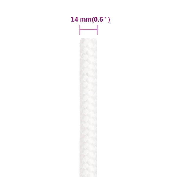 vidaXL Boat Rope White 14 mm 25 m Polypropylene