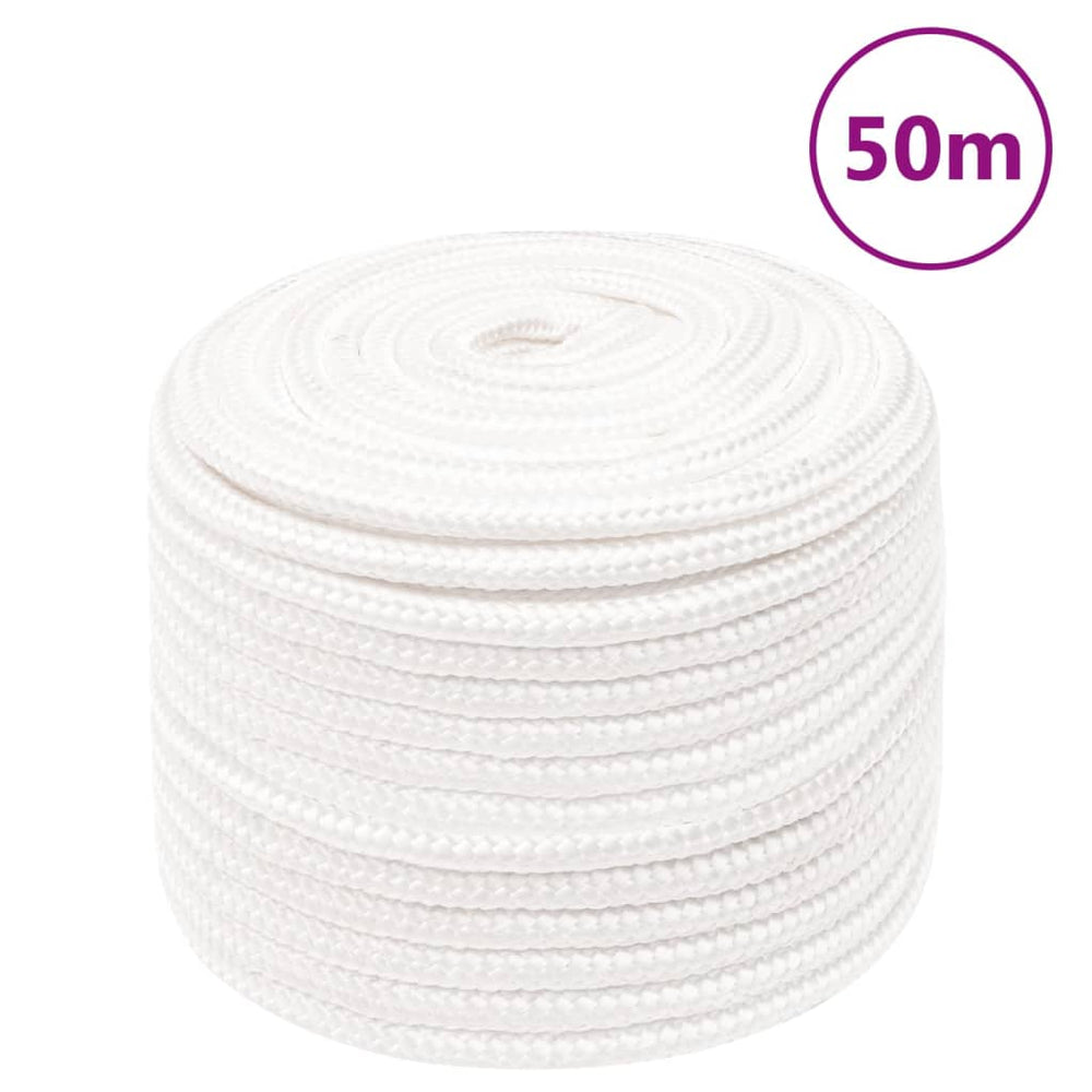 vidaXL Boat Rope White 14 mm 50 m Polypropylene
