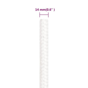 vidaXL Boat Rope White 14 mm 50 m Polypropylene