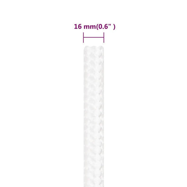 vidaXL Boat Rope White 16 mm 100 m Polypropylene
