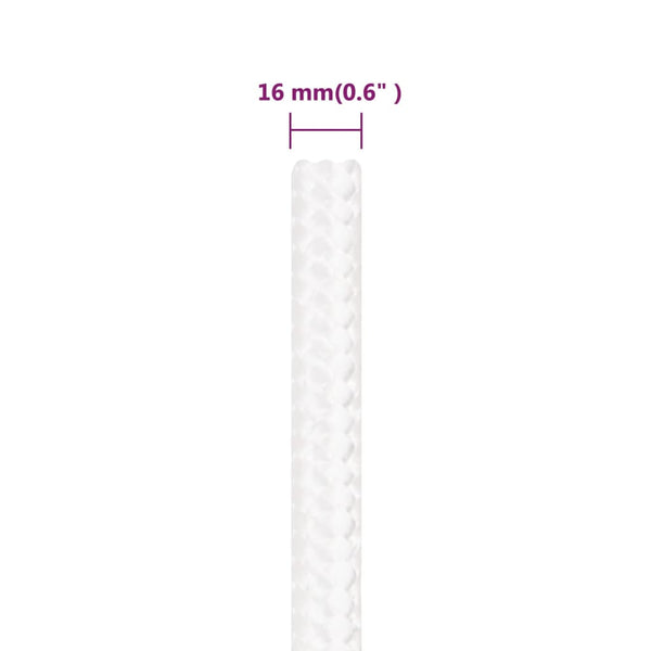 vidaXL Boat Rope White 16 mm 250 m Polypropylene