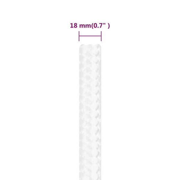 vidaXL Boat Rope White 18 mm 100 m Polypropylene