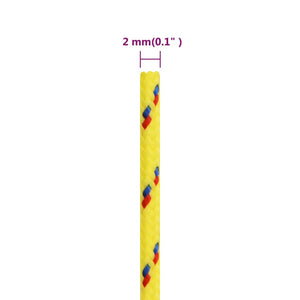 vidaXL Boat Rope Yellow 2 mm 500 m Polypropylene