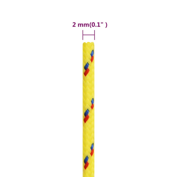 vidaXL Boat Rope Yellow 2 mm 500 m Polypropylene