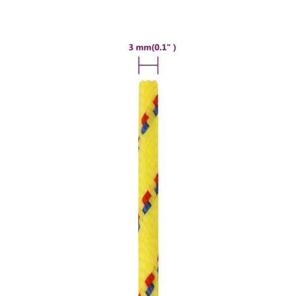 vidaXL Boat Rope Yellow 3 mm 50 m Polypropylene