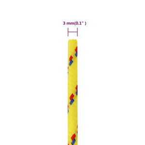 vidaXL Boat Rope Yellow 3 mm 100 m Polypropylene