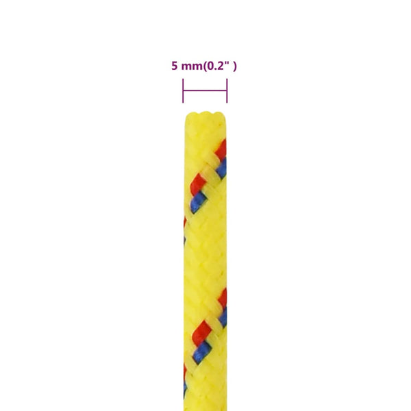 vidaXL Boat Rope Yellow 5 mm 250 m Polypropylene
