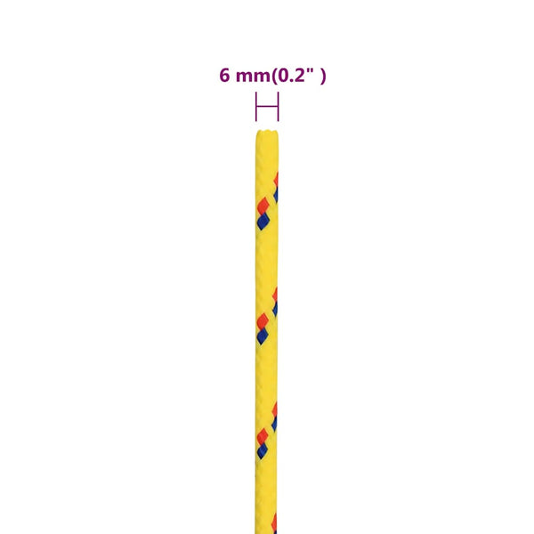 vidaXL Boat Rope Yellow 6 mm 25 m Polypropylene