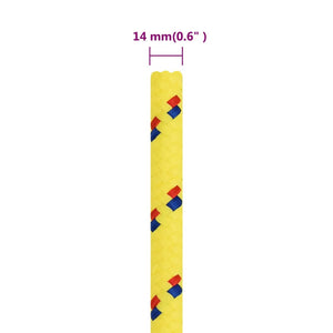 vidaXL Boat Rope Yellow 14 mm 250 m Polypropylene