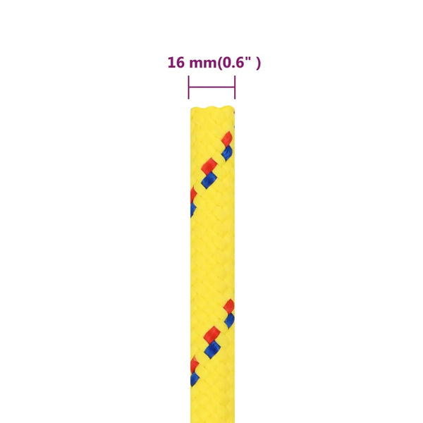vidaXL Boat Rope Yellow 16 mm 50 m Polypropylene